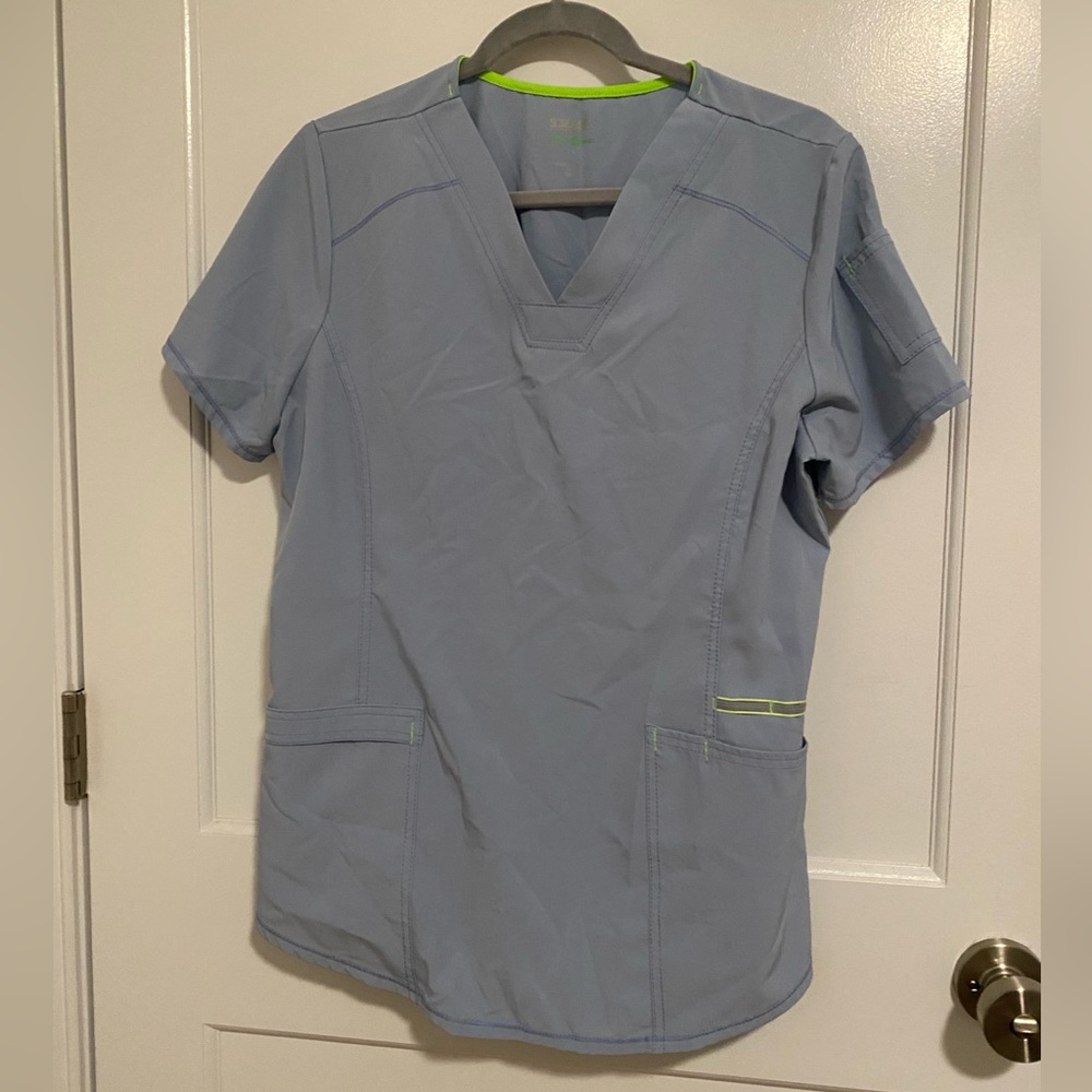 Dusty blue scrub top